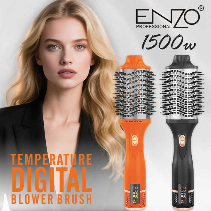 ENZO EN-6219 Digital Blower Brush in orange and black – 1500W hot air styler