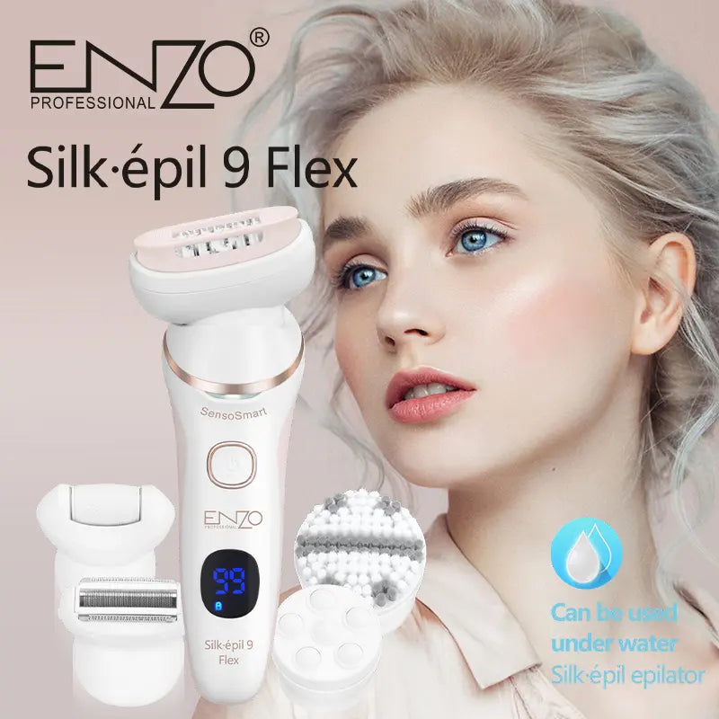 ENZO EN-0106 5-in-1 Rechargeable Women's Grooming Kit – Multifunctional Hair Removal and Skin Care Device ENZO Professional