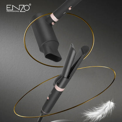 ENZO EN-6310 5-in-1 Professional Hair Styling Kit – Interchangeable Straightener, Curlers & Blow Dryer Afaq Al Naseem LLC.