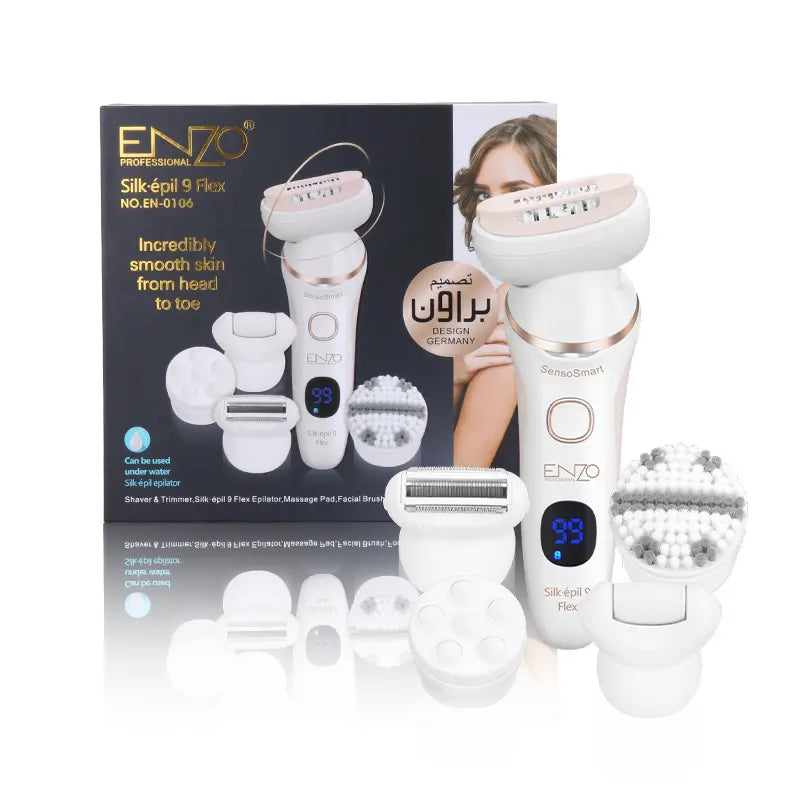 ENZO EN-0106 5-in-1 Rechargeable Women's Grooming Kit – Multifunctional Hair Removal and Skin Care Device ENZO Professional