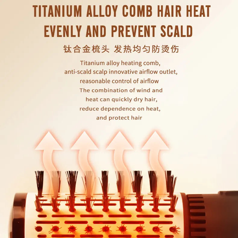 ENZO EN-746 4-in-1 Rotating Hot Air Styler – Professional Blow Dryer & Styling Brush with Ionic Technology ENZO Professional