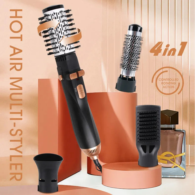 ENZO EN-746 4-in-1 Rotating Hot Air Styler – Professional Blow Dryer & Styling Brush with Ionic Technology