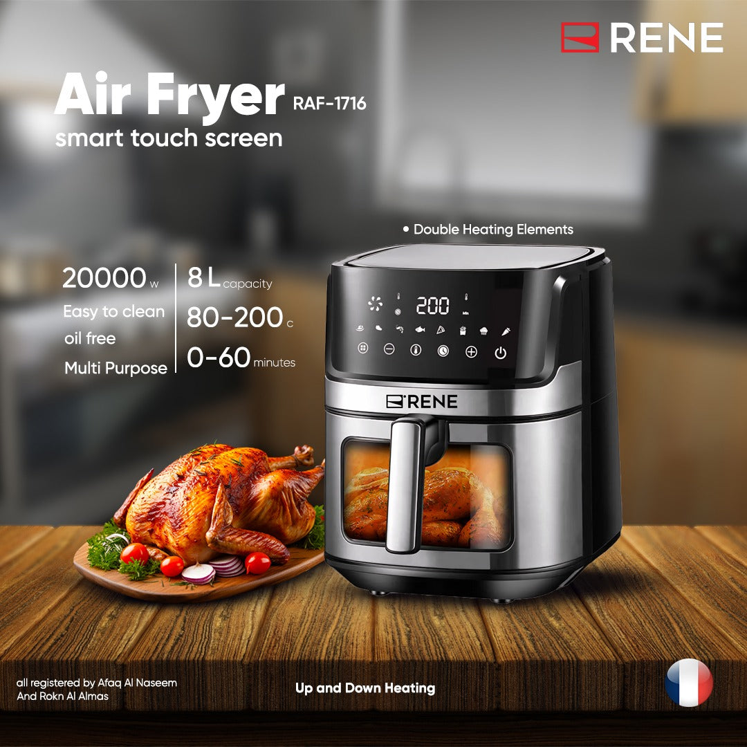 Digital touchscreen of Rene RAF-1716 air fryer