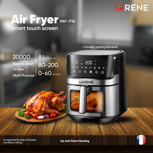 Digital touchscreen of Rene RAF-1716 air fryer