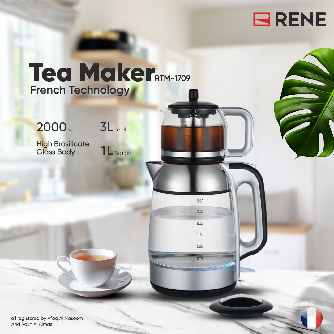 Rene Tea Maker Pro RTM-1709 with 3.0L kettle and 1.0L teapot
