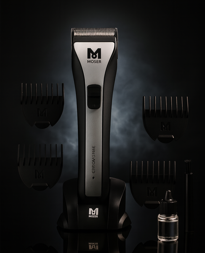 Moser Chrom2Style Professional Cord/Cordless Hair Clipper – Black/Silver – Model 1877