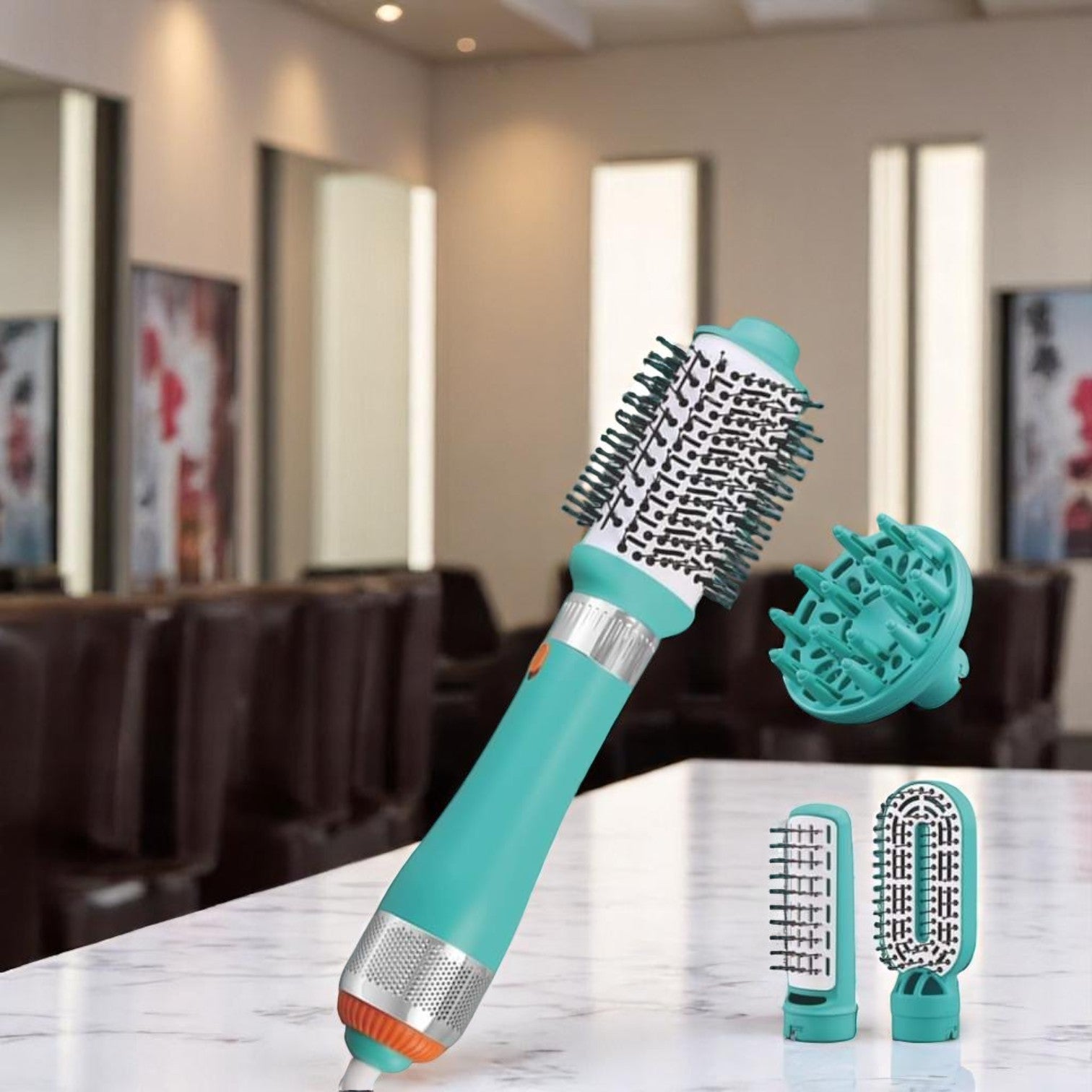 ENZO EN-750 6-in-1 Professional Hair Styling Kit – Multifunctional Hot Air Brush Set with Interchangeable Attachments ENZO Professional