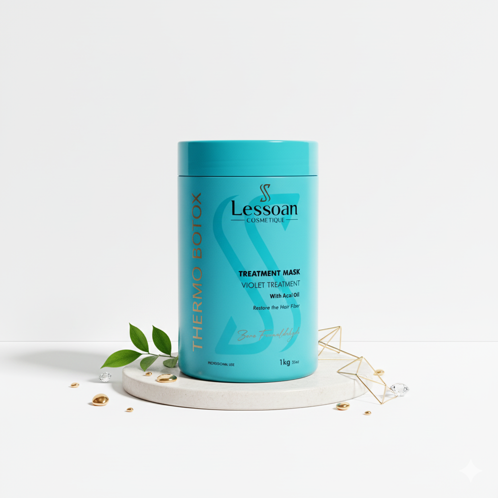 Lessoan Thermo Botox Hair Treatment – Formaldehyde-Free Long-Lasting Hair Smoothing & Deep Repair Mask with Organic Acids & Natural Oils(1KG)