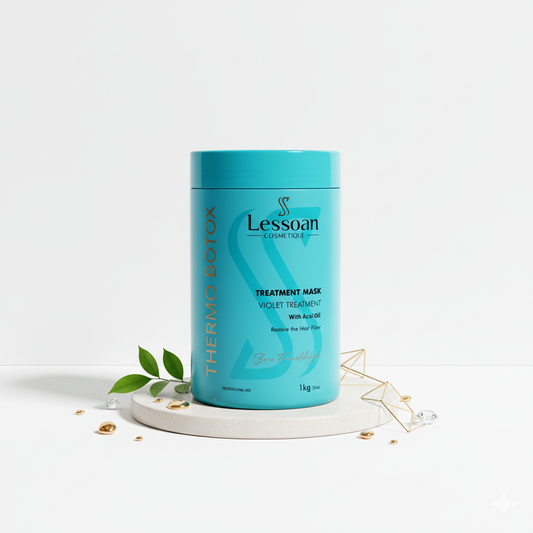 Lessoan Thermo Botox Hair Treatment – Formaldehyde-Free Long-Lasting Hair Smoothing & Deep Repair Mask with Organic Acids & Natural Oils(1KG)
