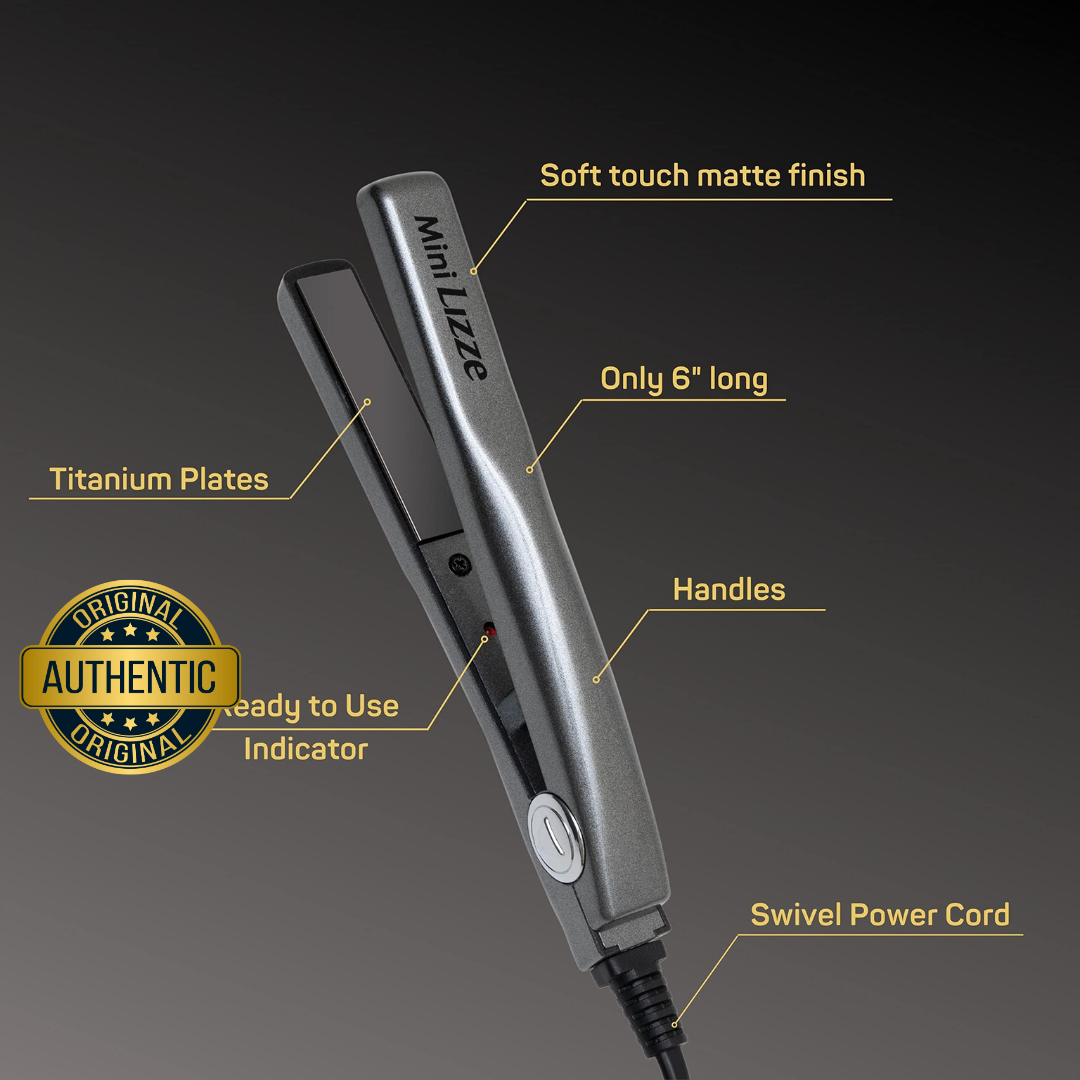 Lizze Mini Hair Straightening Iron Compact, Travel-Friendly Styling Tool