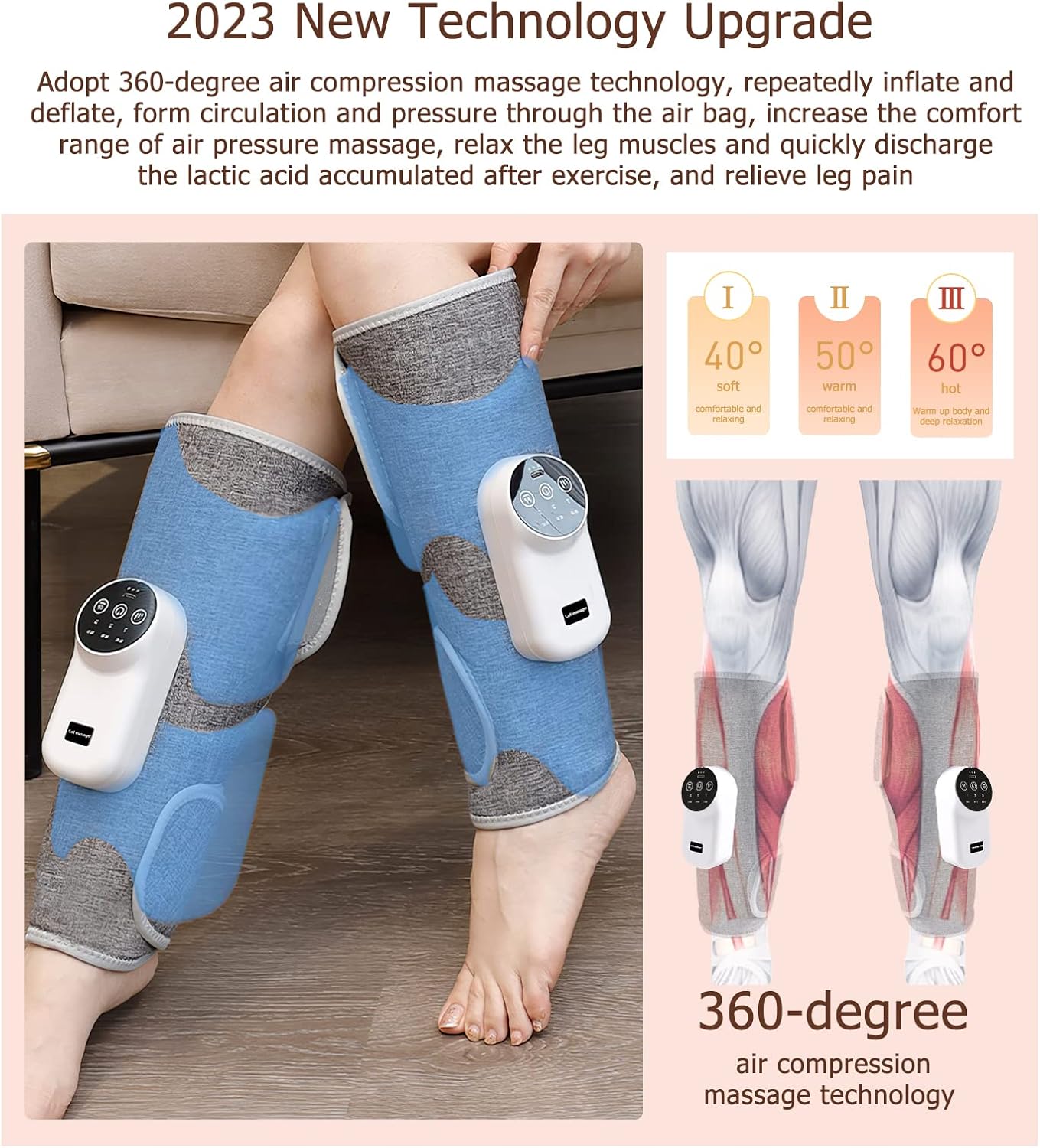 Leg Massager with Heat for Circulation and Pain Relief