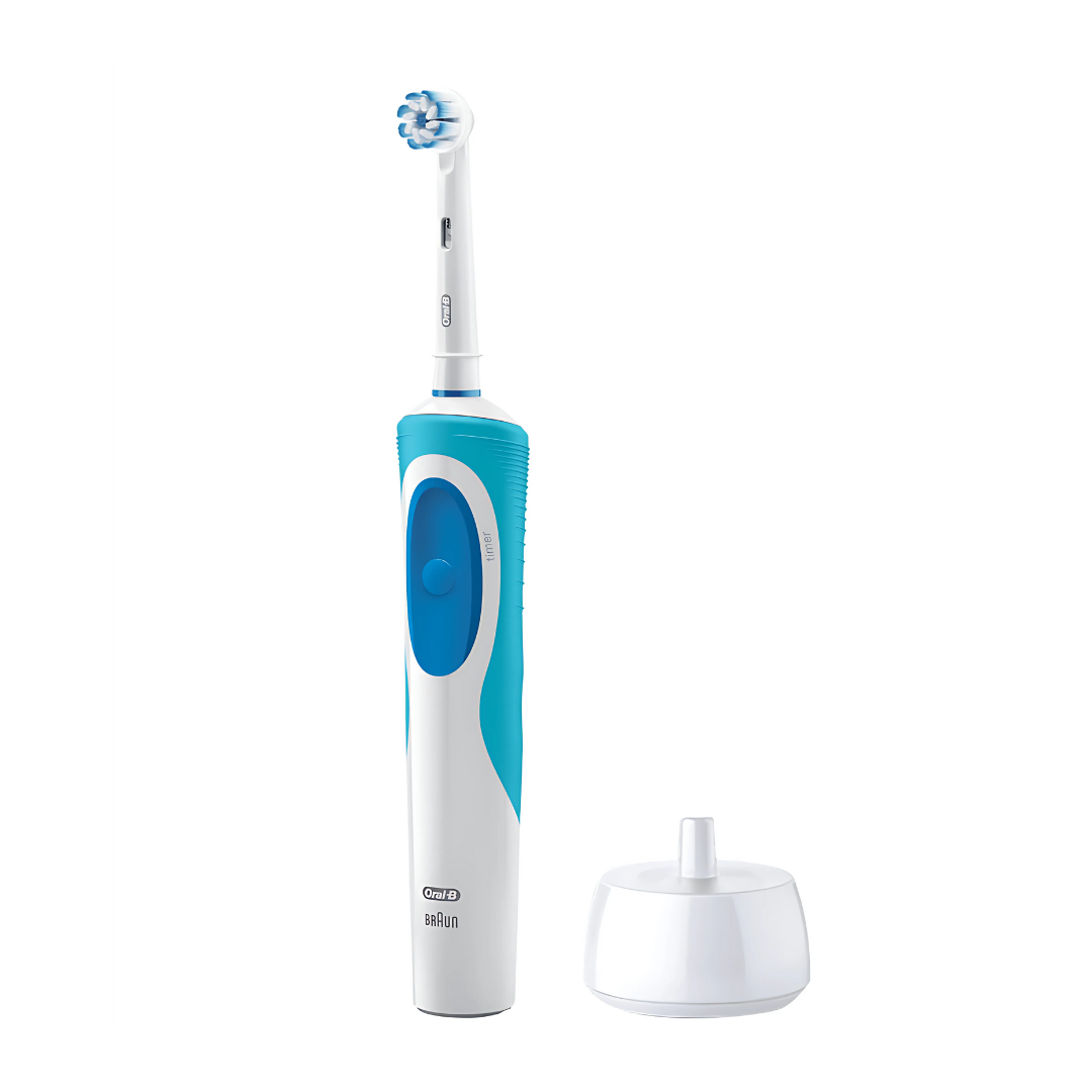 Close-up of the Oral-B D12 513 toothbrush head with soft bristles