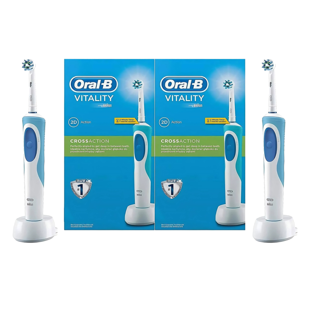 Close-up of the Oral-B D12 513 toothbrush head with soft bristles