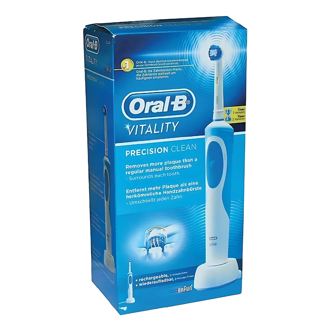 Close-up of the Oral-B D12 513 toothbrush head with soft bristles