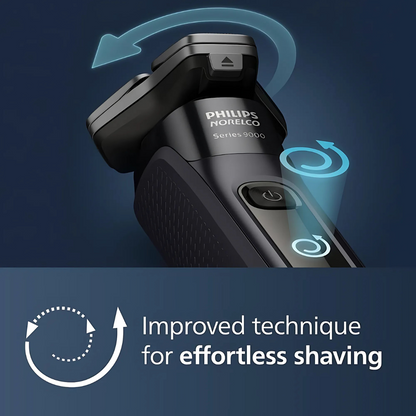 Close-up of Philips S9606 showcasing NanoTech Dual Precision blades