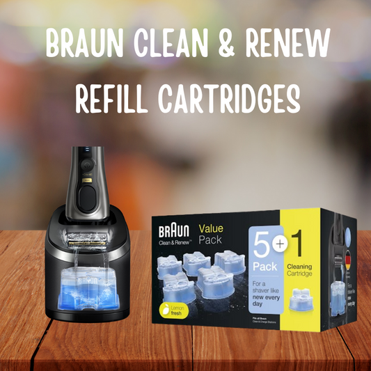 Braun Clean & Renew Refill Cartridges CCR 5+1 pack for electric shavers.