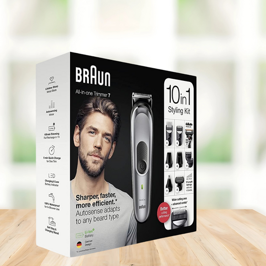 Braun MGK 7920TS all-in-one grooming kit with multiple attachments
