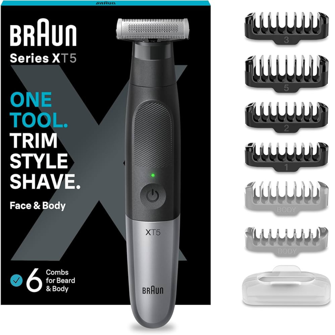 Braun XT 5200 5-in-1 trimmer with multiple grooming attachments