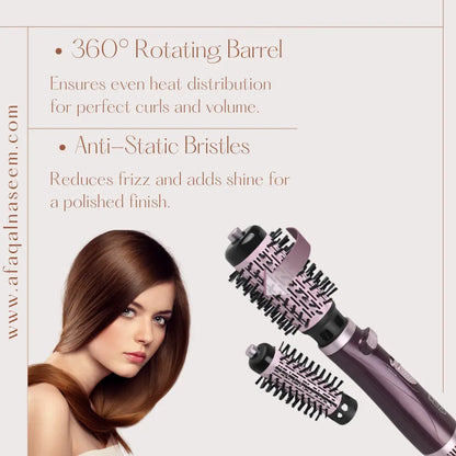 ENZO EN-747 Rotating Hot Air Brush with interchangeable brush heads for versatile styling.