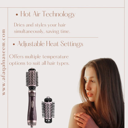ENZO EN-747 Rotating Hot Air Brush with interchangeable brush heads for versatile styling.