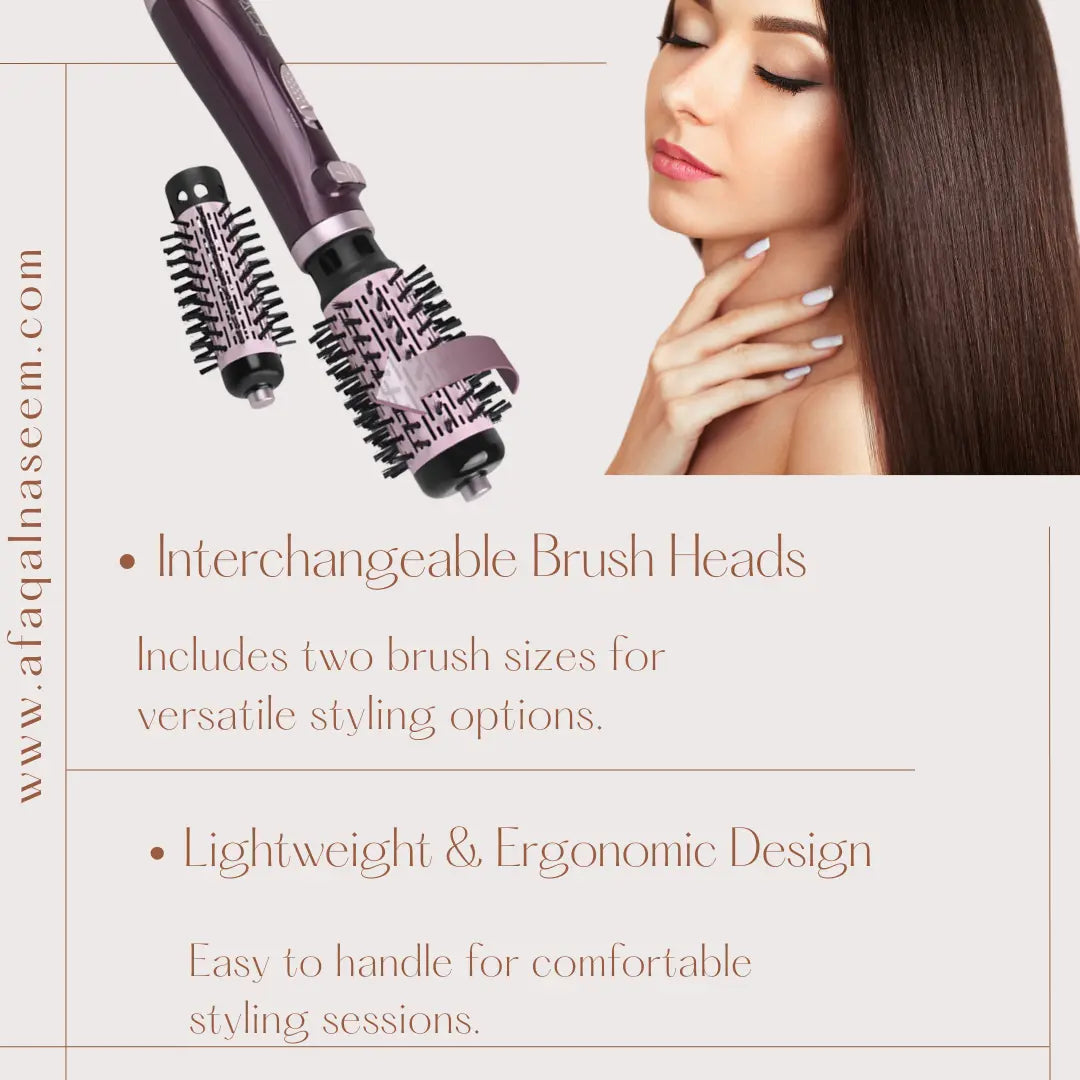 ENZO EN-747 Rotating Hot Air Brush with interchangeable brush heads for versatile styling.