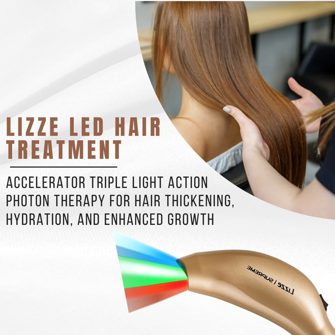 Lizze LED Hair Treatment Accelerator with Triple Light Action Photon Therapy.