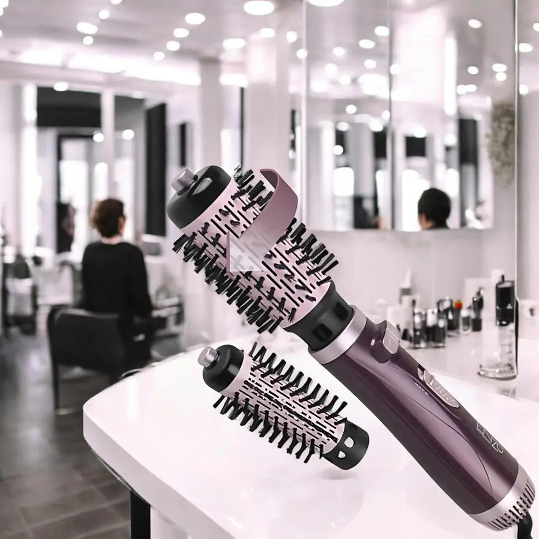 ENZO EN-747 Rotating Hot Air Brush with interchangeable brush heads for versatile styling.