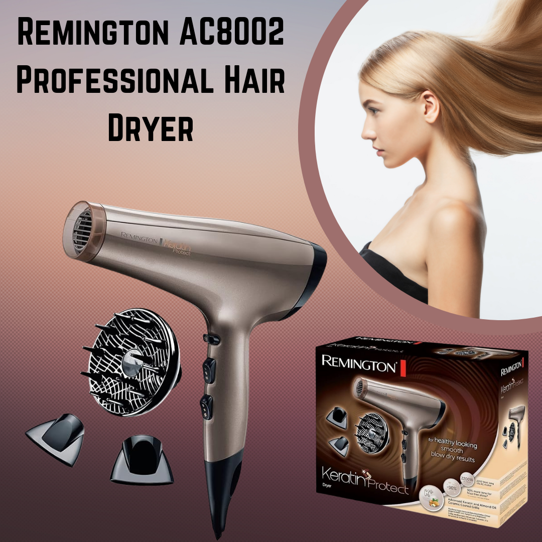 High-quality Remington AC8002 Professional Hair Dryer with ionic and ceramic technology