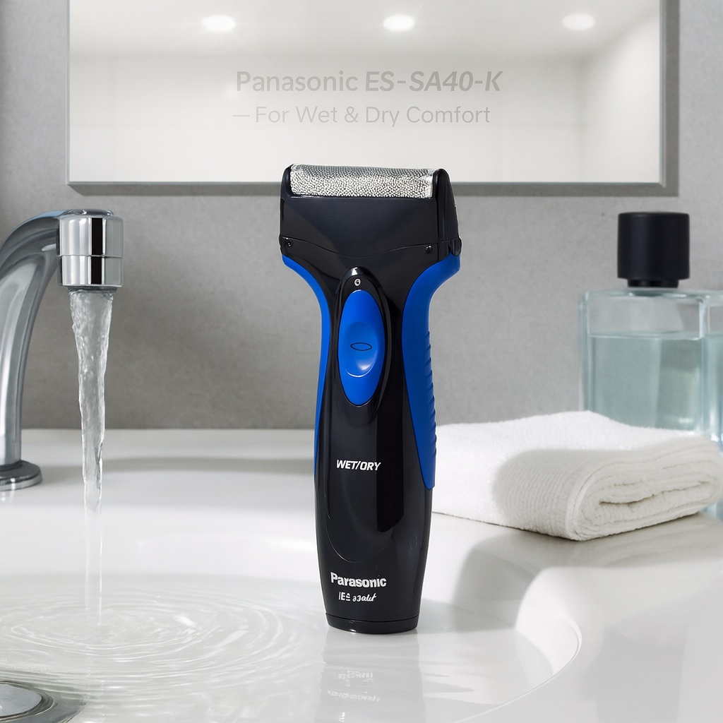 ES-SA40-K Pro Curve Wet & Dry Rechargeable Electric Shaver – Black & Blue