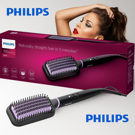 Philips BHH880 Heated Hair Straightening Brush with ThermoProtect Technology – Fast & Gentle Styling