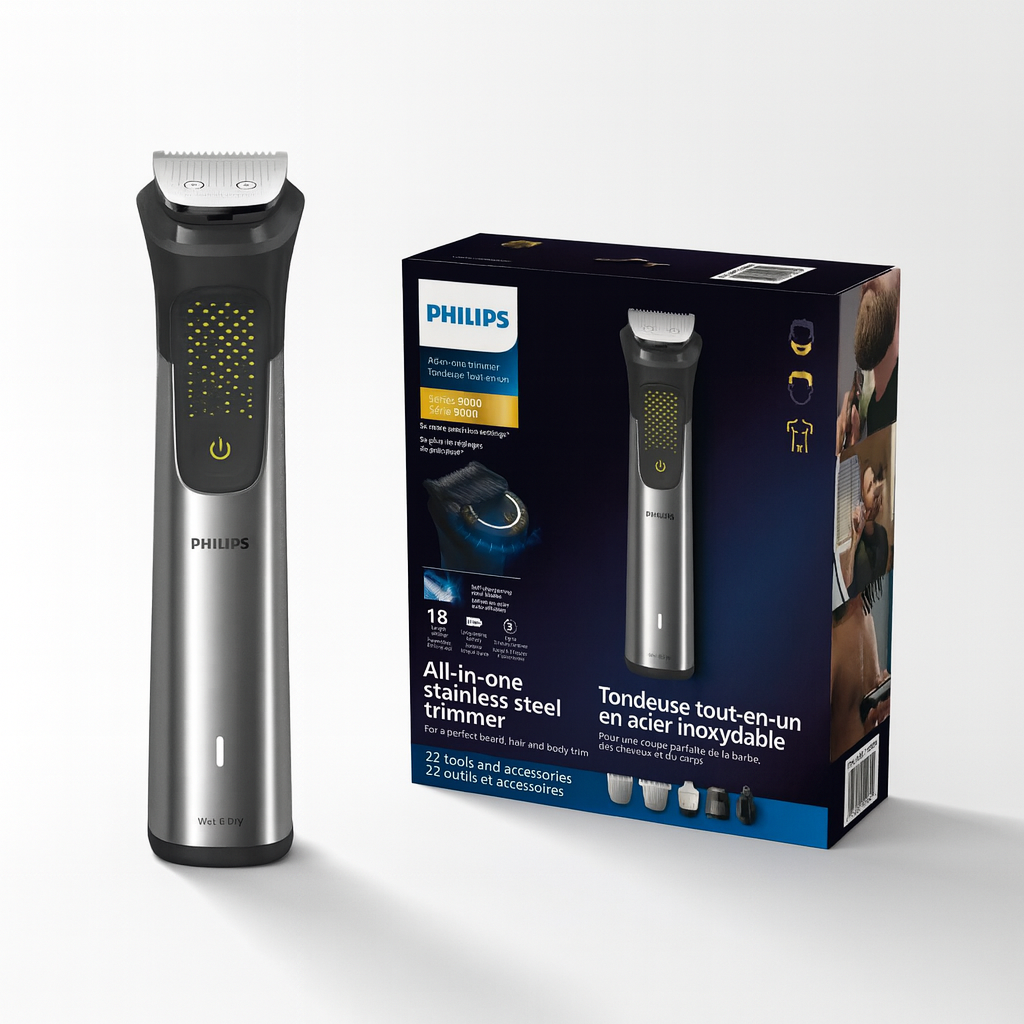 Philips Series 9000 MG9560/28 All-In-One Trimmer – 22-Piece Grooming Kit for Face, Hair and Body
