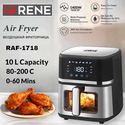 5L stainless steel air fryer with built-in window – Rene RAF-1718