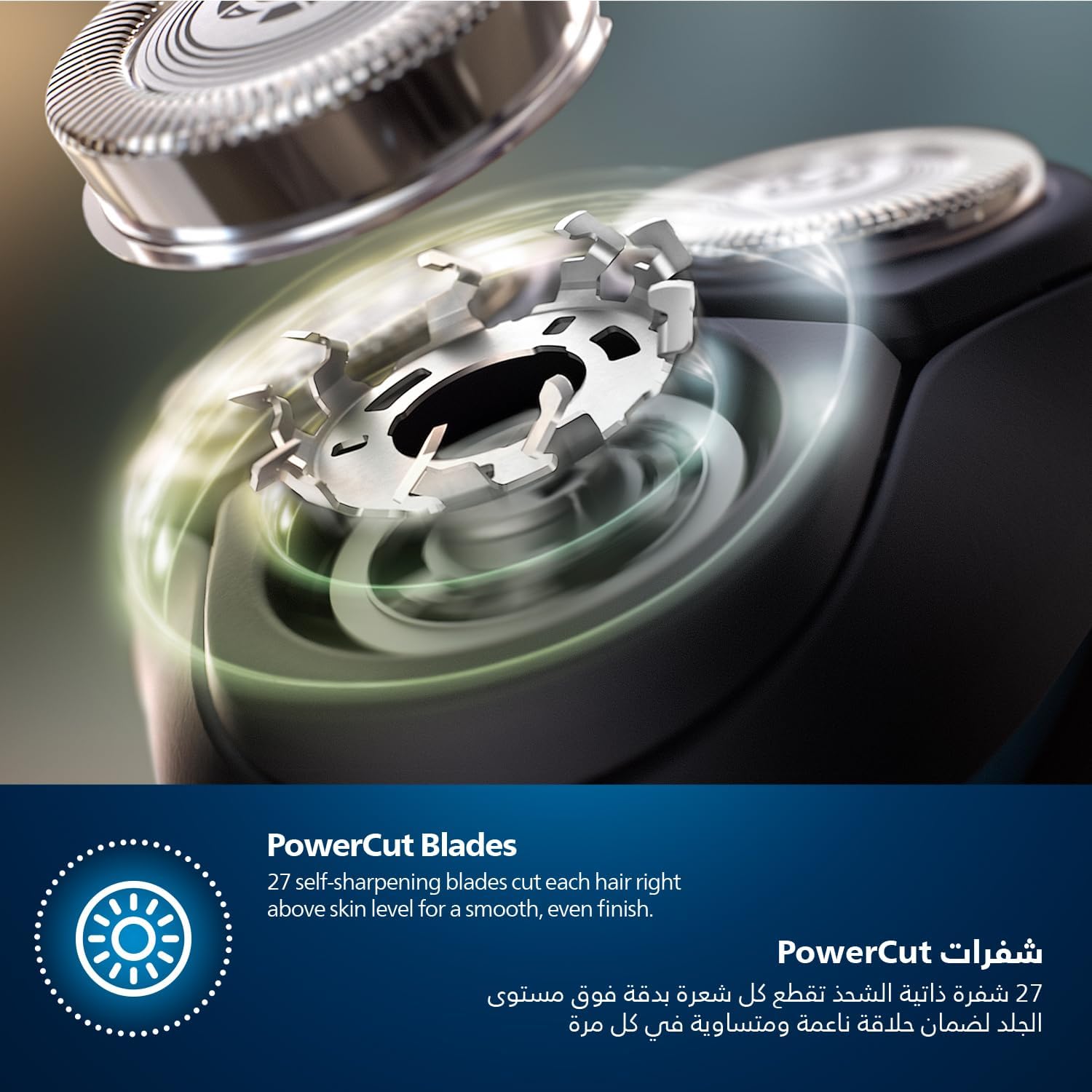 Philips Shaver 3000 Series S3144/00 Wet & Dry Electric Shaver with PowerCut blades.