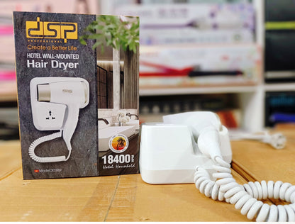 DSP Wall Mounted Hair Dryer – Model 30389 – 1300-1500W for Hotel & Home Bathroom DSP