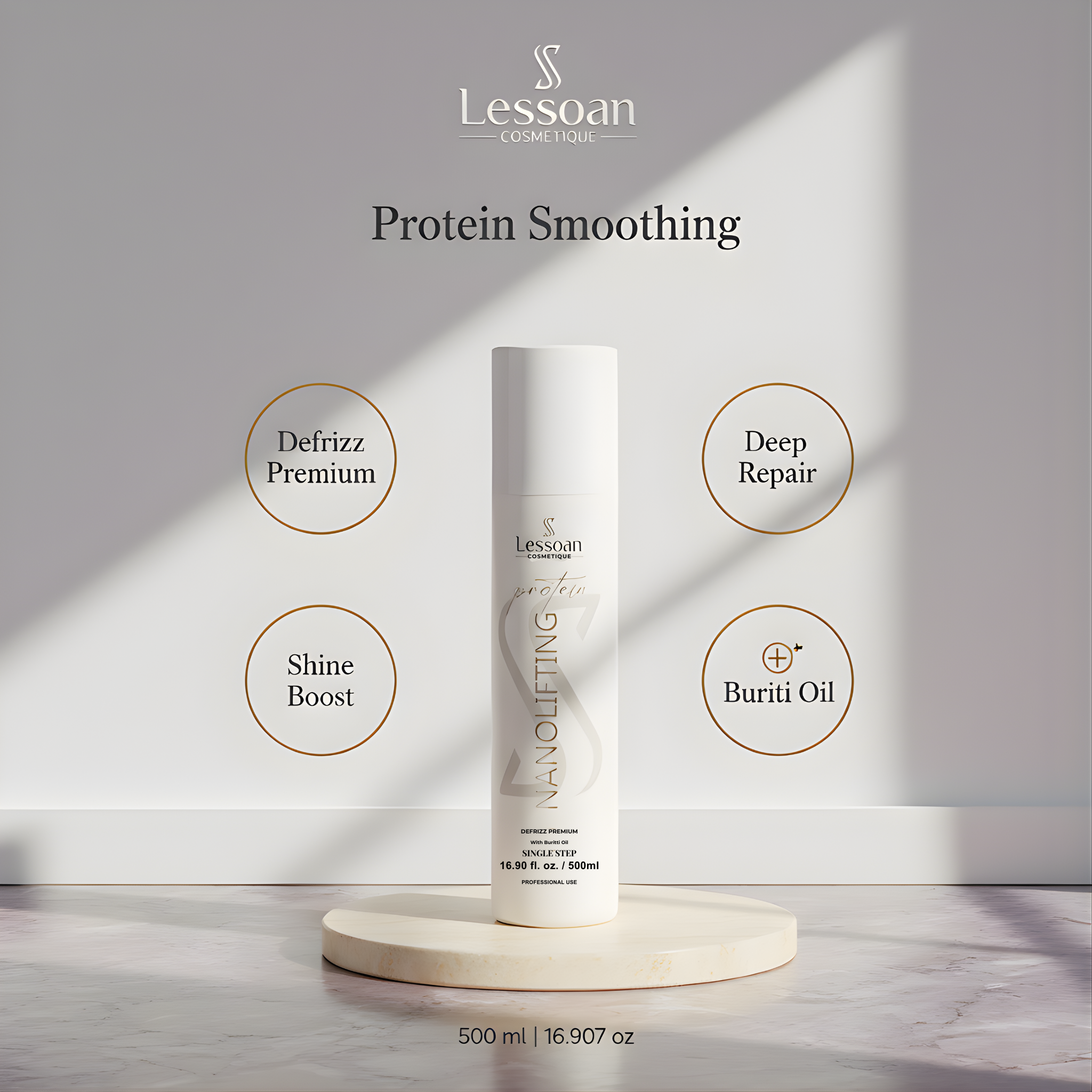 Lessoan Organic Protein Hair Treatment – Formaldehyde-Free Smoothing System