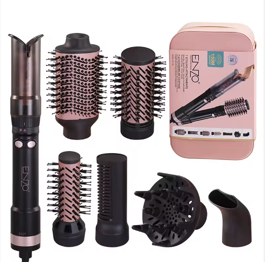 ENZO EN-760 7-in-1 Ionic Rotating Hot Air Styler – Volume, Waves & Curls