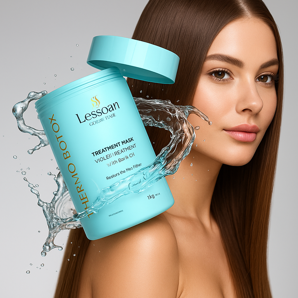 Lessoan Thermo Botox Hair Treatment – Formaldehyde-Free Long-Lasting Hair Smoothing & Deep Repair Mask with Organic Acids & Natural Oils(1KG)