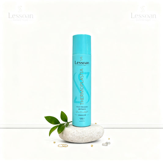 Violet Lessoan Thermoplasty Hair Straightening Treatment – Formaldehyde-Free, Heat-Activated Smoothing System with Organic Acids & Botanical Extracts(1000ML)
