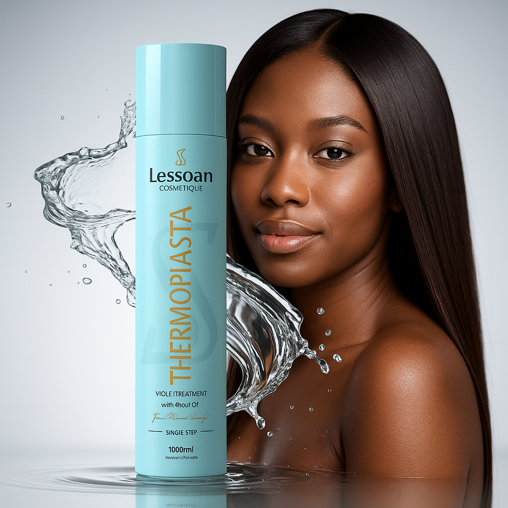 Violet Lessoan Thermoplasty Hair Straightening Treatment – Formaldehyde-Free, Heat-Activated Smoothing System with Organic Acids & Botanical Extracts(1000ML)