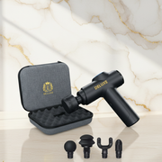 Deluxe Massage Gun – Portable Deep Tissue Massager with Heat & Cold Therapy, 4 Heads, Adjustable Speeds