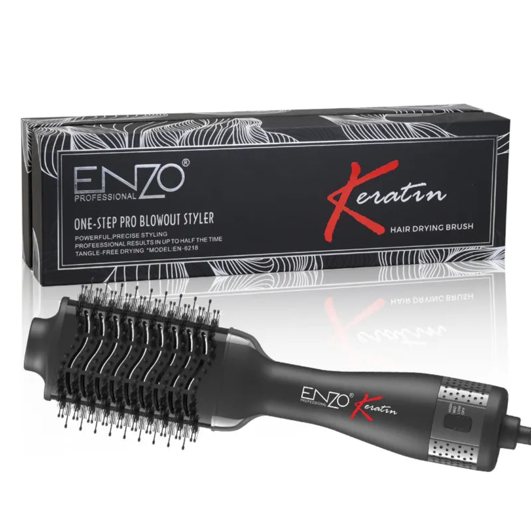 ENZO EN-6218  Professional Electric Hair Volumizer Smooth Hair Brush Dryer Brush Hot Air Comb Blowout Brush