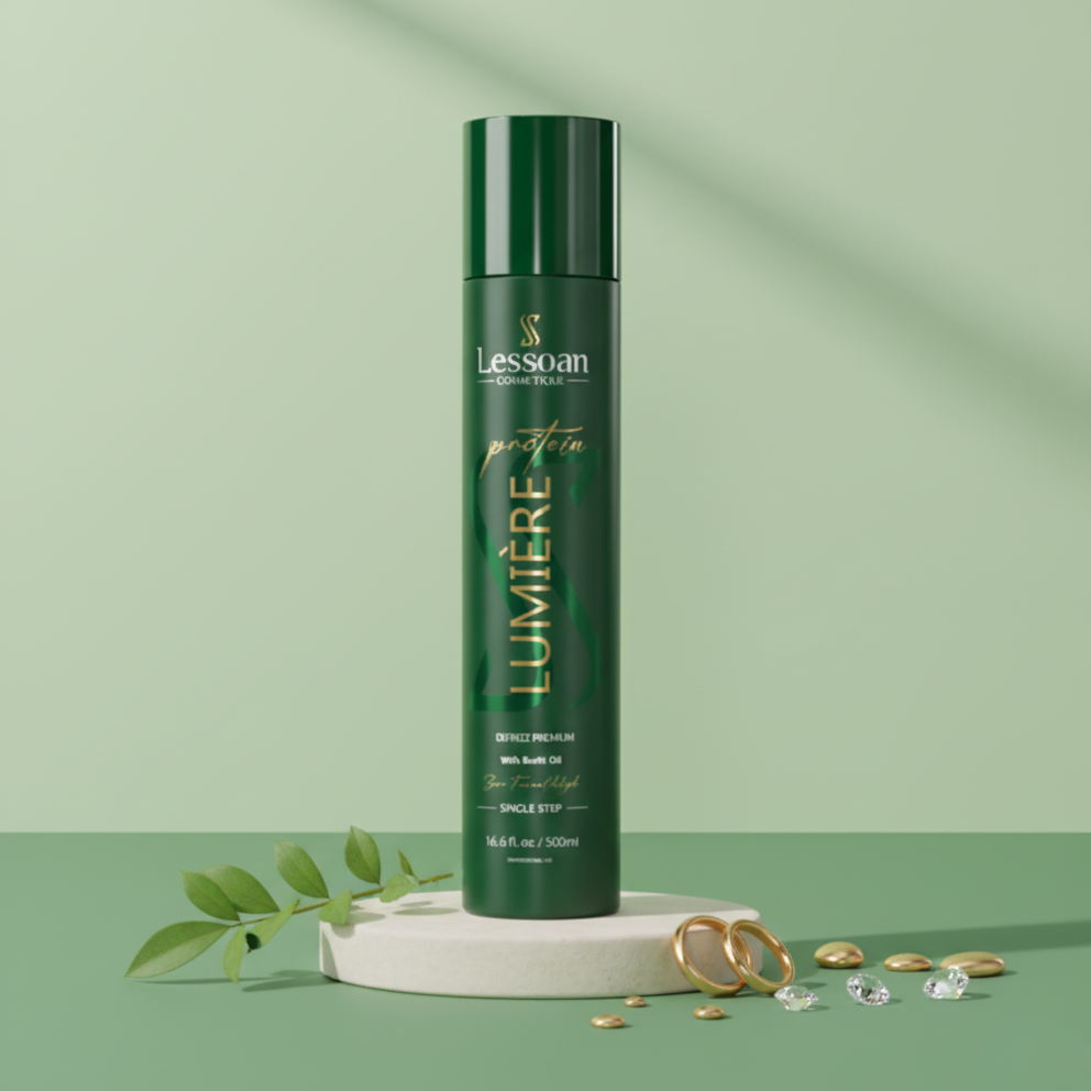 Lessoan Lumière Blonde Hair Treatment – Formaldehyde-Free Anti-Frizz and Volume Reducer with Buriti and Ojon Oils, NanoColor Technology (500 ml)