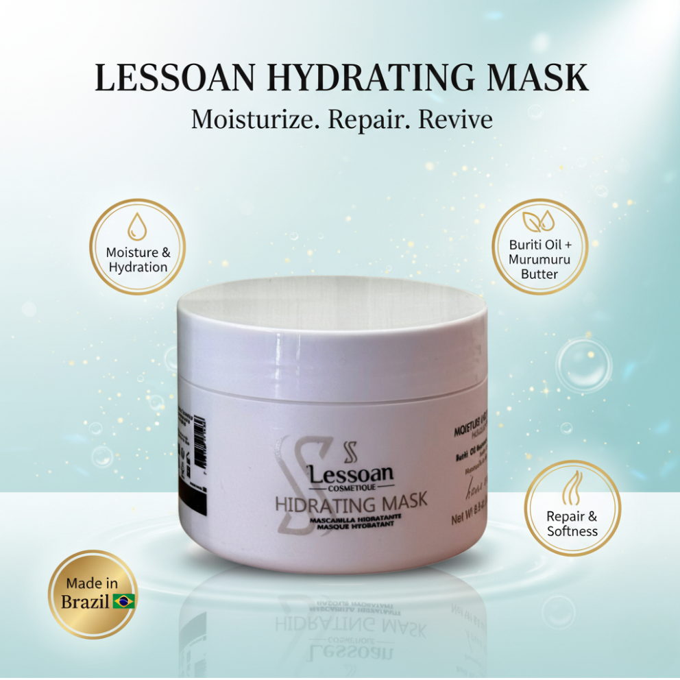 Lessoan Deep Repair Hair Mask – Intense Hydration & Reconstruction with Buriti Oil, Murumuru, Hydrolyzed Collagen & Keratin (For All Hair Types)(250ML)
