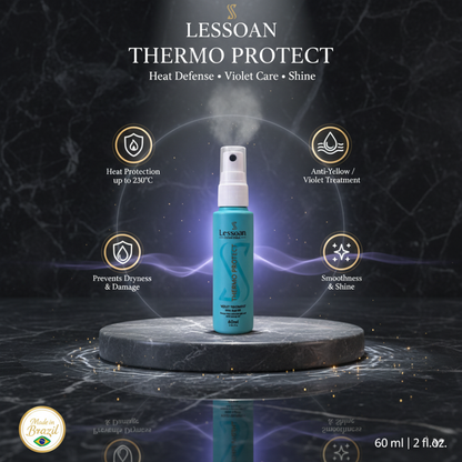 Lessoan Heat Protectant with Açaí – Anti-Frizz, Shine Boosting Thermal Shield & Split End Repair for All Hair Types(60ML)
