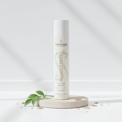 Lessoan Nanolifting Organic Protein Hair Treatment – Formaldehyde-Free Volume Reducer with Buriti, Argan & Flaxseed Oils – One-Step Vegan Hair Straightening System (For All Hair Types)(1000ML)