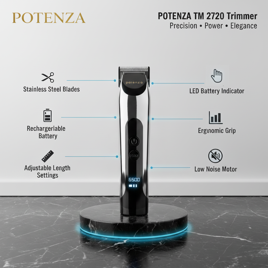 POTENZA TM 2720 Trimmer – Rechargeable Hair & Beard Trimmer with Precision Blades