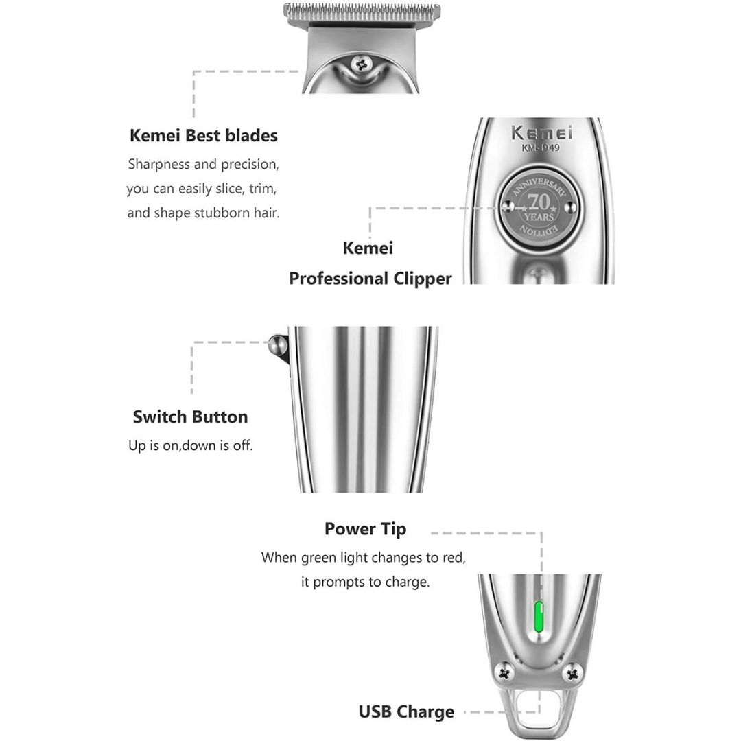 Kemei KM-1949 Professional Hair Clipper – Cordless Trimmer
