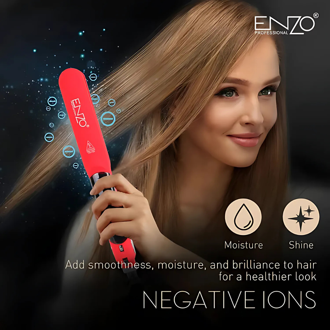 ENZO EN-3999 Professional Ionic Steam Flat Iron – Smooth & Sleek Hair
