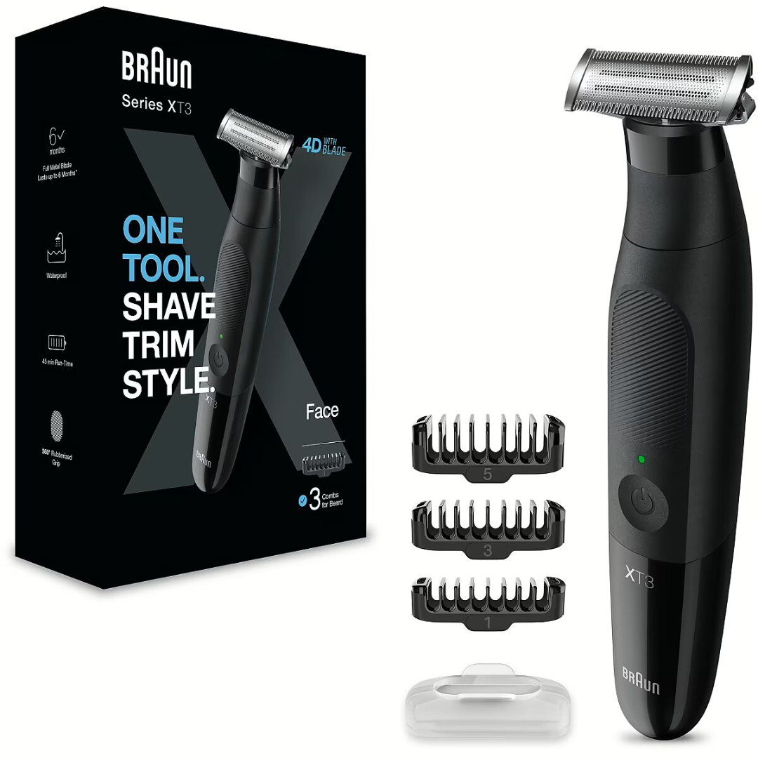 Braun XT3100 Hybrid Trimmer – All-in-One Beard Trimmer, Shaver & Styler with 4D-Blade Technology