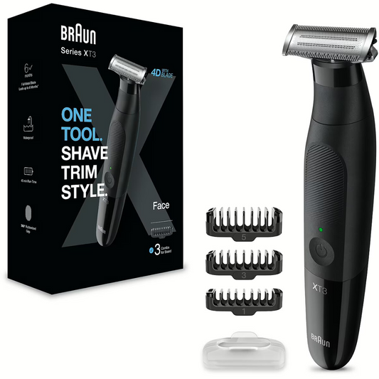 Braun XT3100 Hybrid Trimmer – All-in-One Beard Trimmer, Shaver & Styler with 4D-Blade Technology